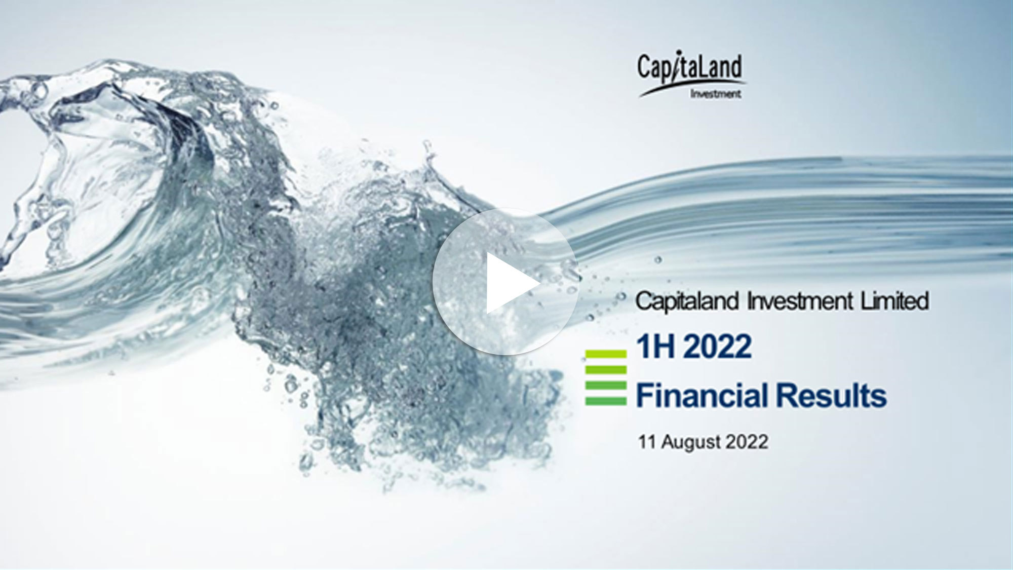 CapitaLand Investment Limited - 1H 2022 Financial Results Briefing